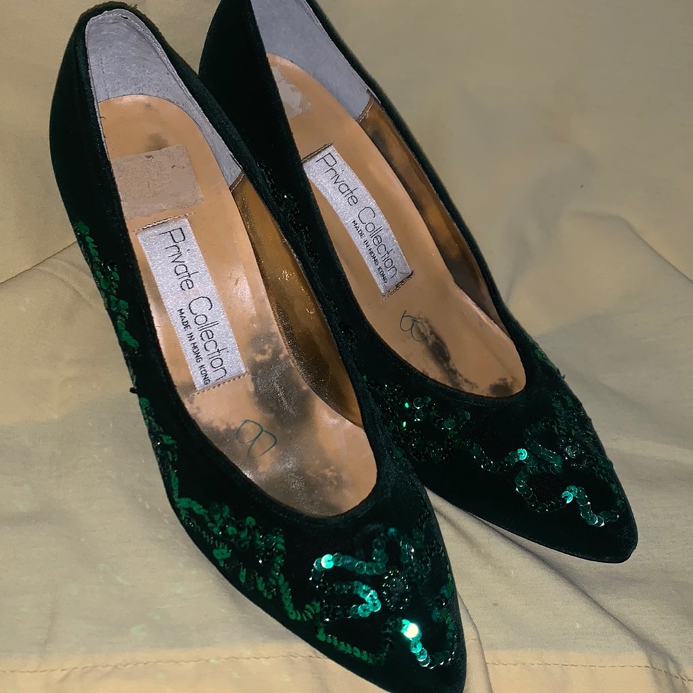 COPY - Emerald green sequin heels